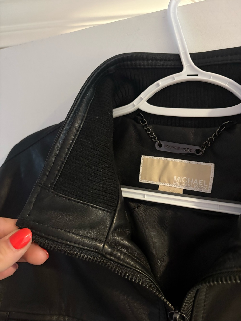 Michael Kors Genuine Leather Jacket - Picture 7 of 8